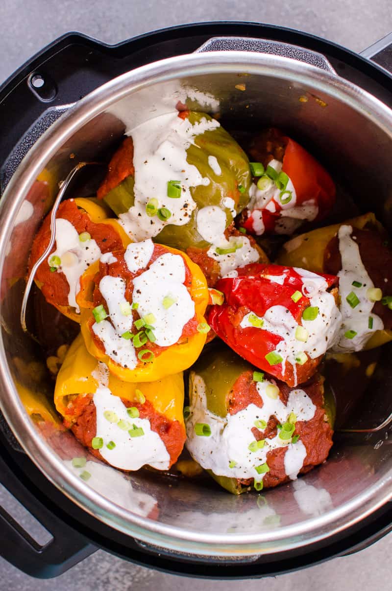Instant Pot Stuffed Peppers (No Pre-Cooking Rice) - iFOODreal - Healthy ...