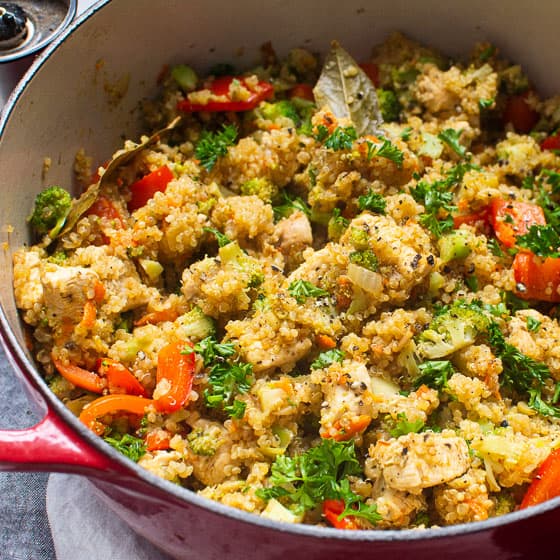 Quinoa and chicken stir fry