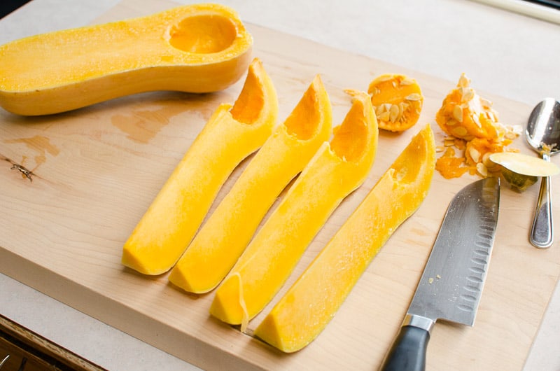 how to slice butternut squash