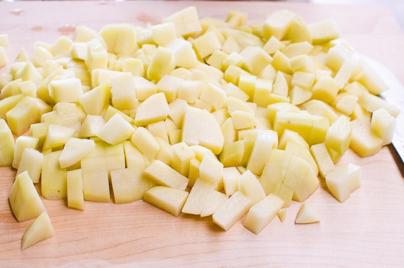 diced potatoes for homemade mashed potatoes