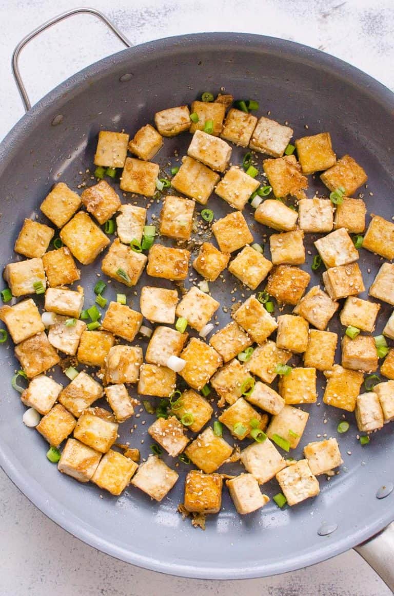 Crispy Pan Fried Tofu {The BEST!} - iFOODreal.com