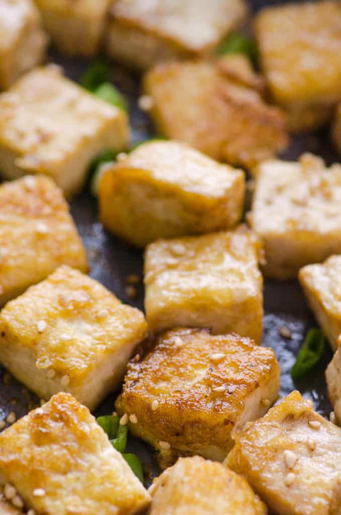Crispy Pan Fried Tofu {The BEST!} - iFOODreal.com
