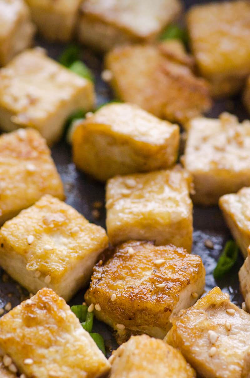 Crispy Pan Fried Tofu {The BEST!} - iFOODreal.com