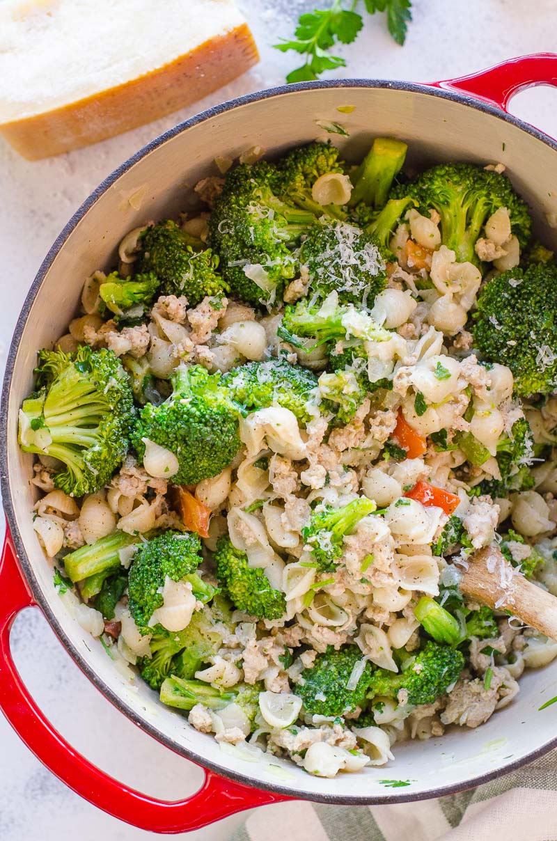 Ground Turkey Recipes Ground Turkey And Broccoli Pasta One Pot