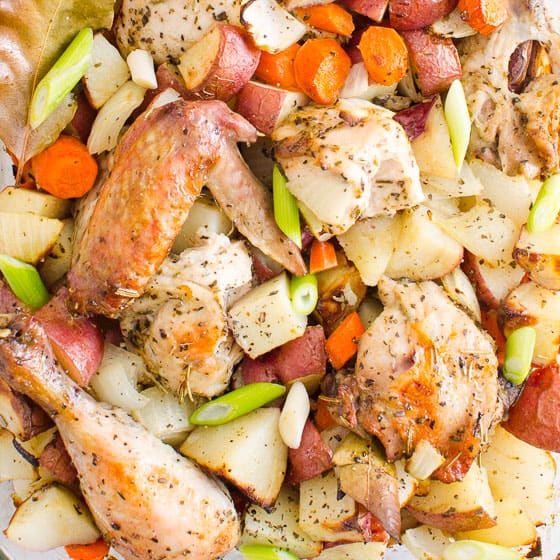 Roasted Chicken Thighs And Potatoes Ifoodreal Com