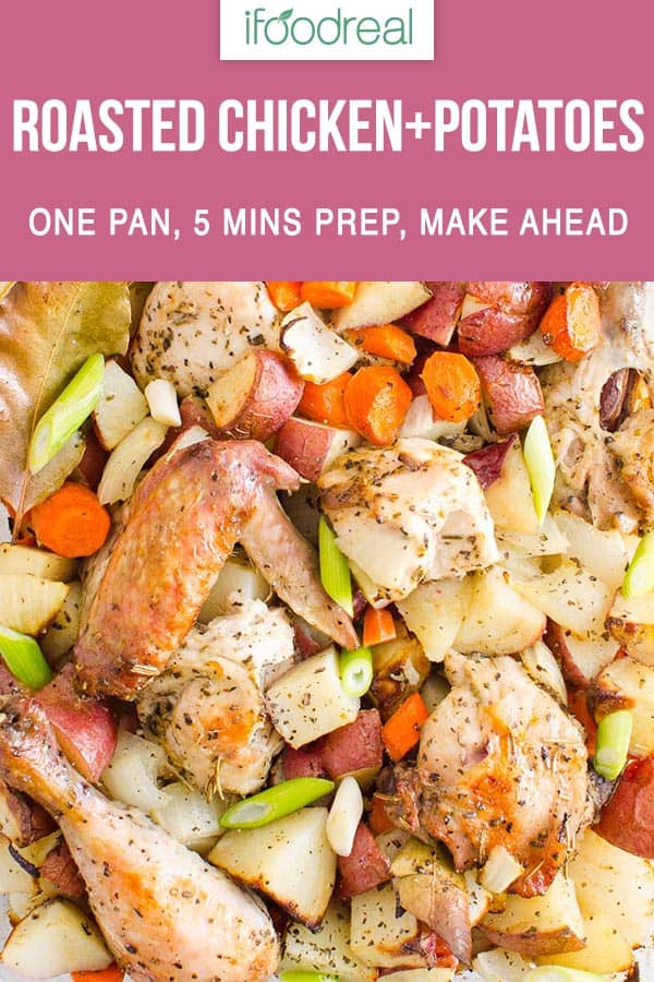 Roasted Chicken Thighs and Potatoes - iFOODreal.com