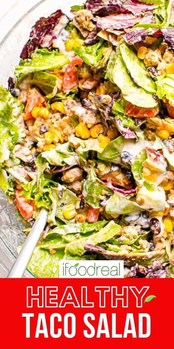 Easy Healthy Taco Salad with Ground Turkey - iFoodReal.com