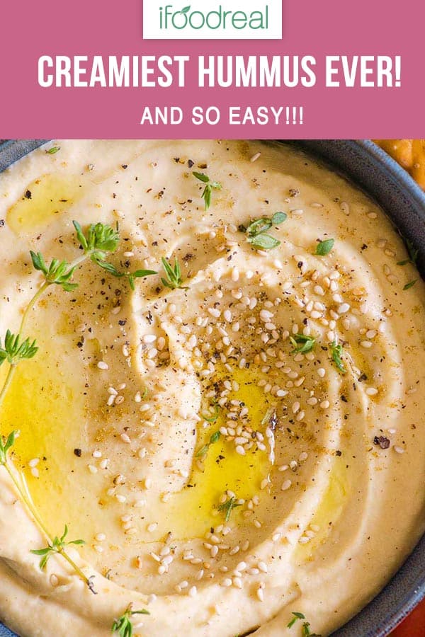 Garlic Hummus Recipe - iFOODreal.com