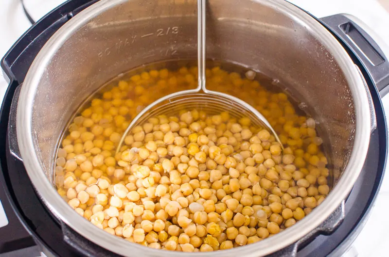 cooked chickpeas in Instant Pot