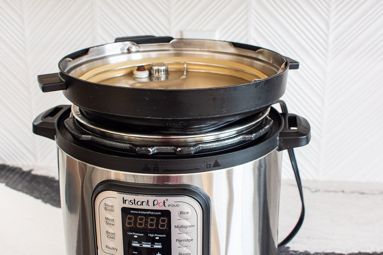 instant pot and lid on top