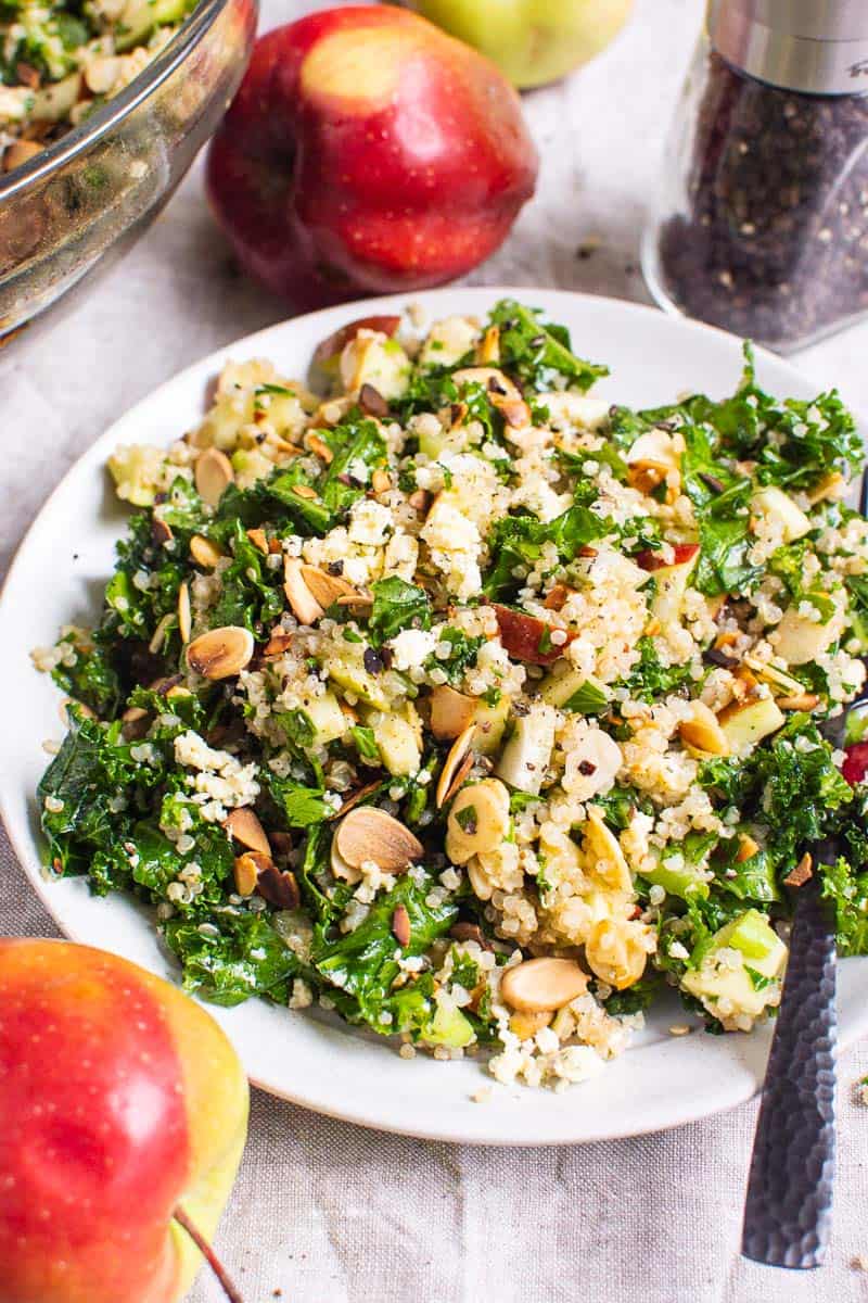 Kale And Quinoa Salad With Apples And Cinnamon Dressing Ifoodreal