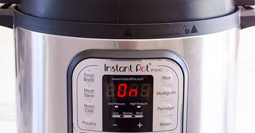 instant pot display says on