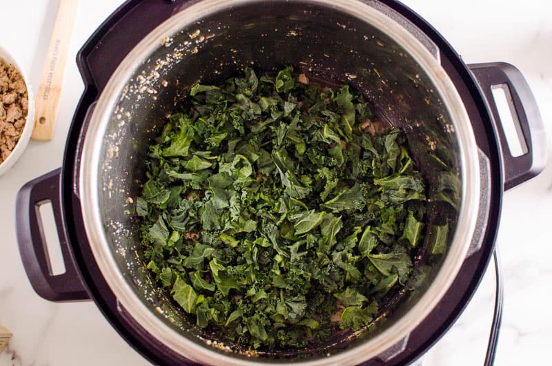 Spinach in Instant Pot.