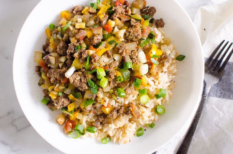 korean ground beef rice bowls