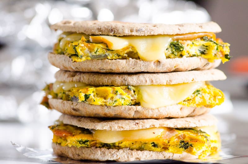 healthy breakfast sandwich stacked