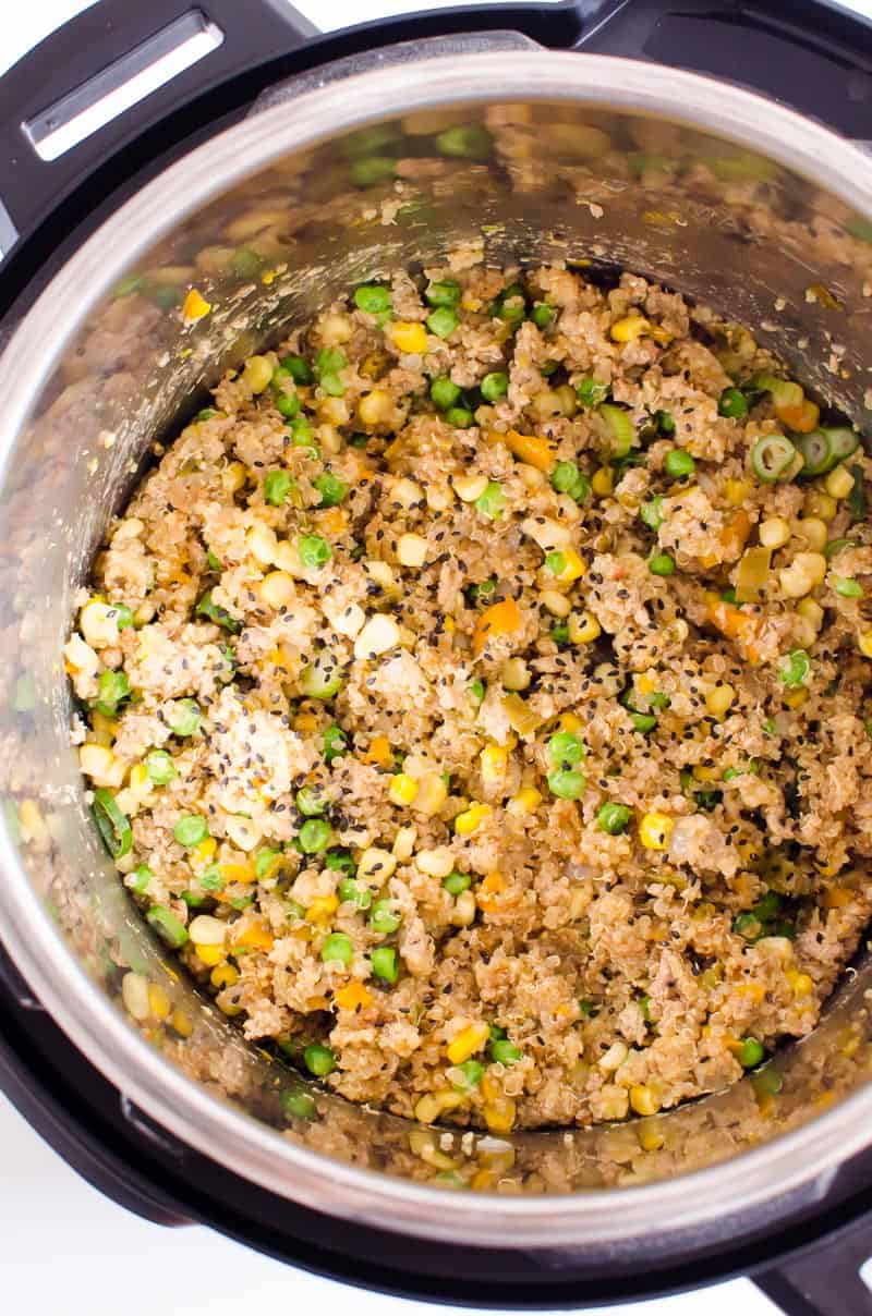 instant pot ground turkey and quinoa bowls