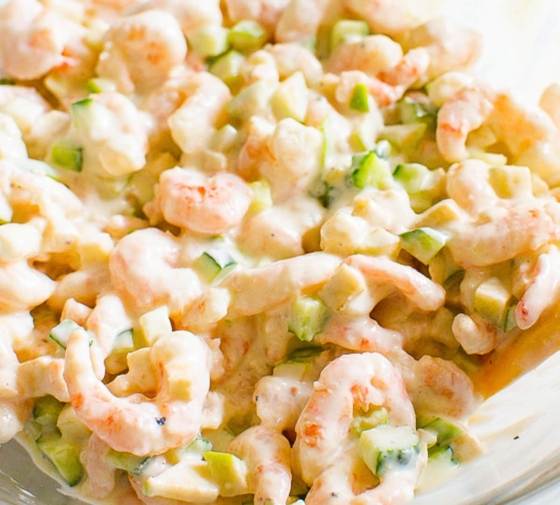Healthy Shrimp Salad with Greek Yogurt Dressing