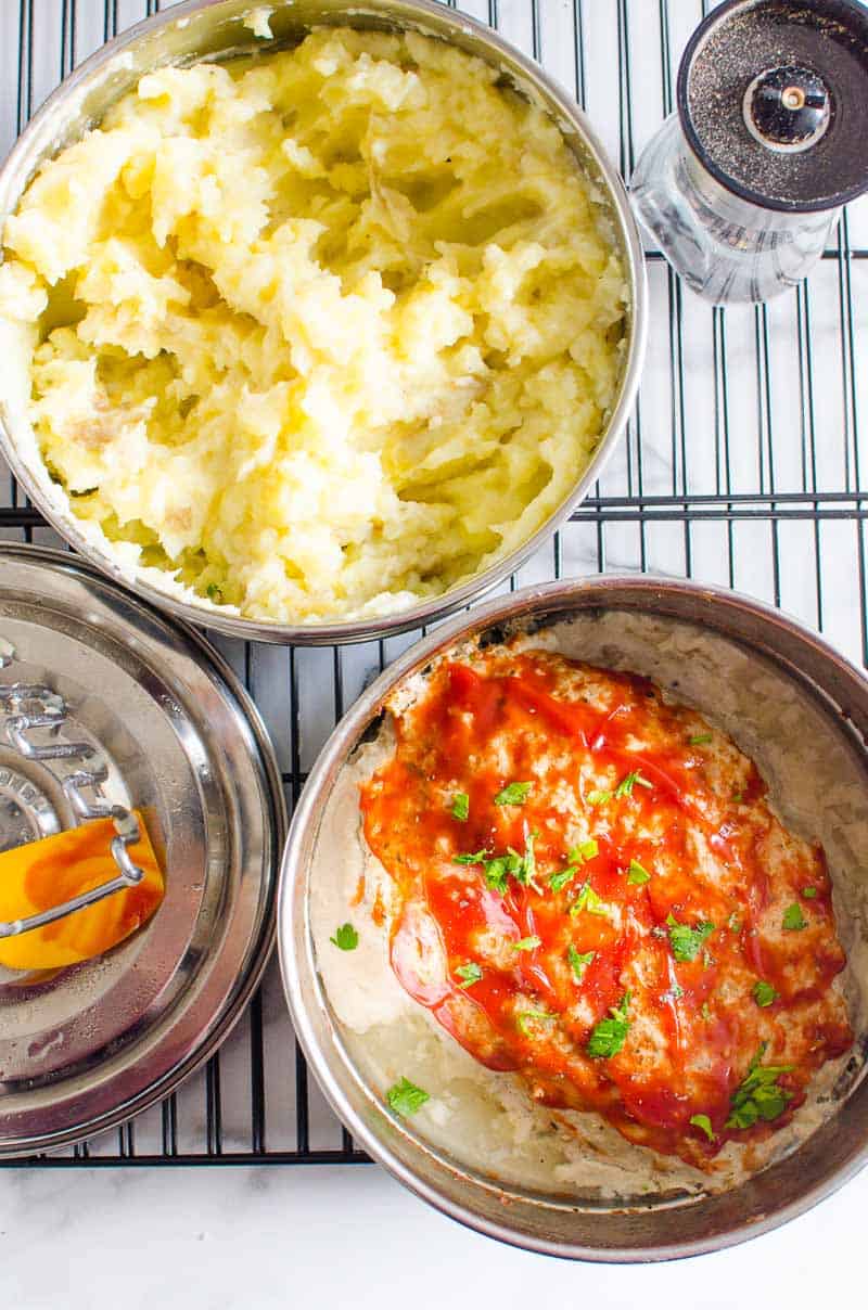 Instant Pot Meatloaf and Mashed Potatoes