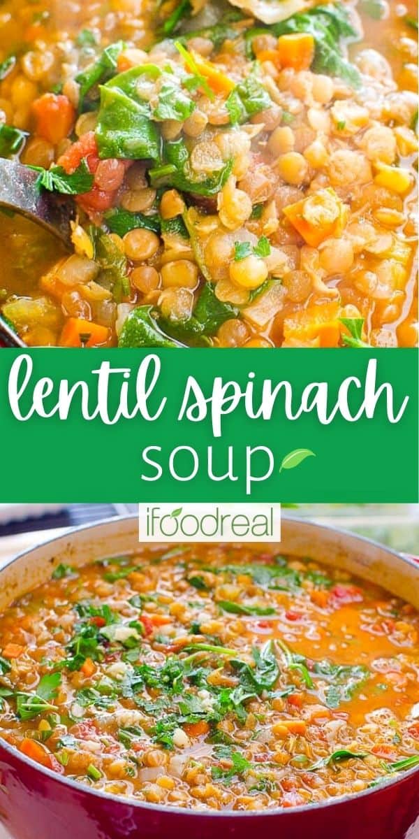 Lentil Spinach Soup Easy Italian Recipe