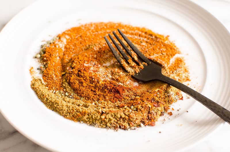 how to make healthy taco seasoning on a plate with a fork