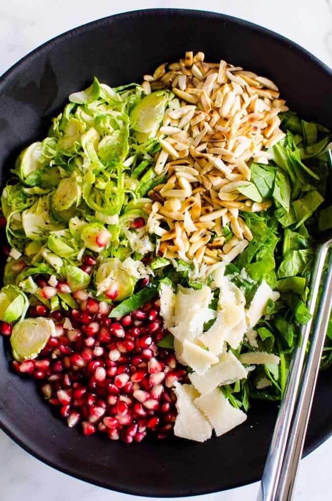 shaved brussels sprouts with parmesan and almonds