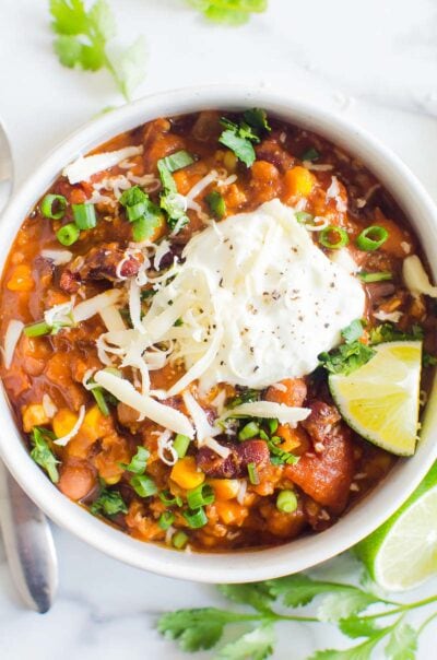 Instant Pot Turkey Chili - iFoodReal.com