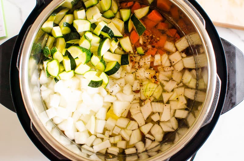 zucchini carrots potatoes and onion in instant pot