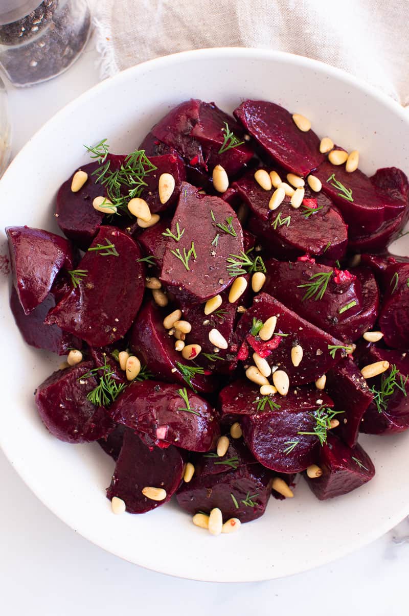 Instant Pot Beets with pine nuts and dill