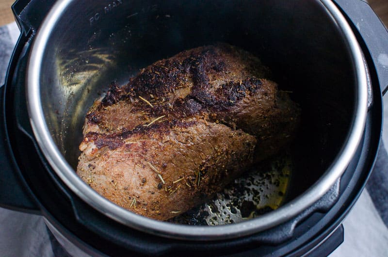 A roast seared in Instant Pot.
