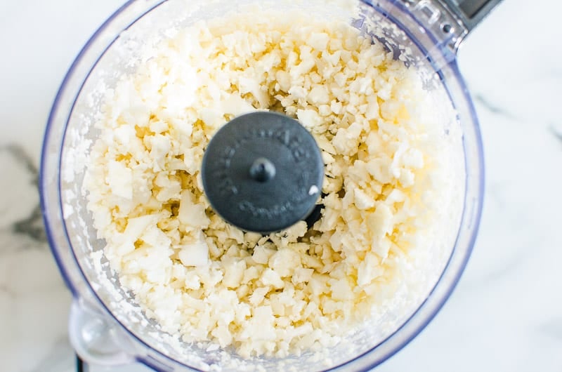 cauliflower rice in a food processor