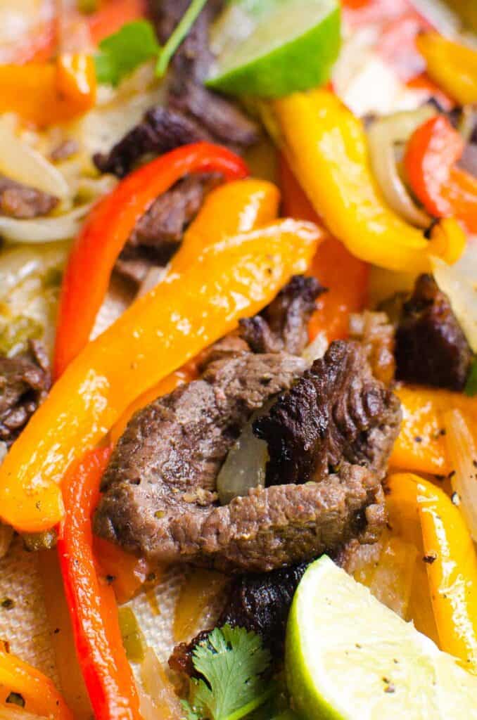 Sheet Pan Steak Fajitas {The BEST!} - iFoodReal.com