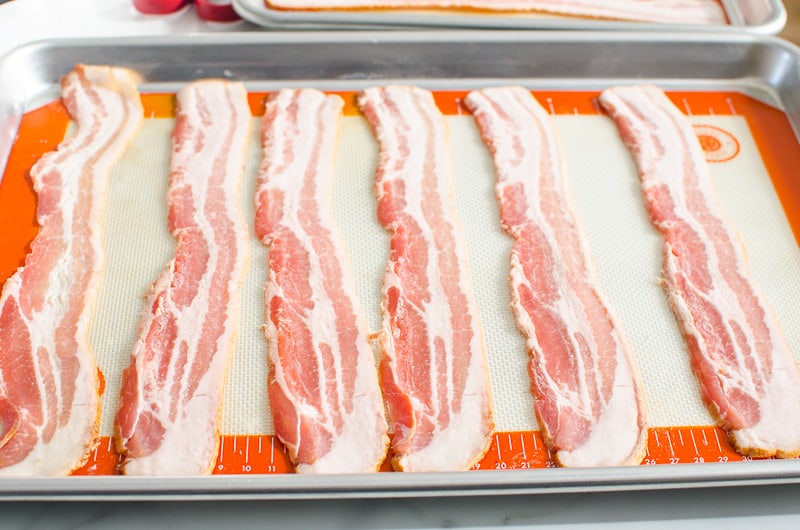 baking tray of bacon