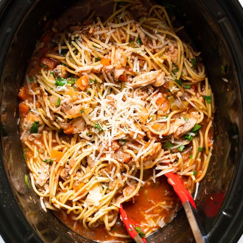 Crockpot Chicken Spaghetti Easy Recipe