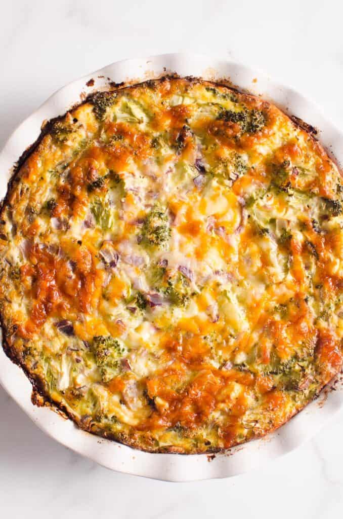 Crustless Broccoli Quiche - iFOODreal.com