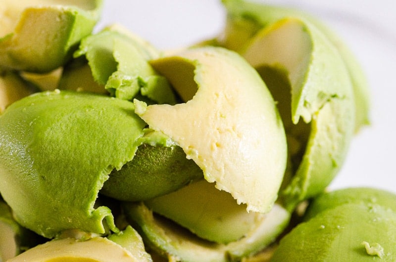 scooped avocado