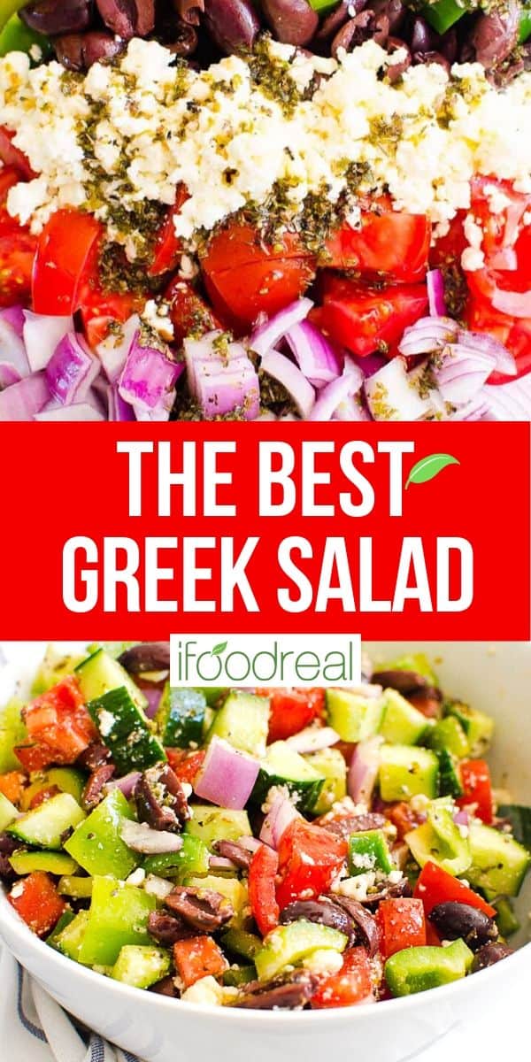 Traditional Greek Salad - iFoodReal.com