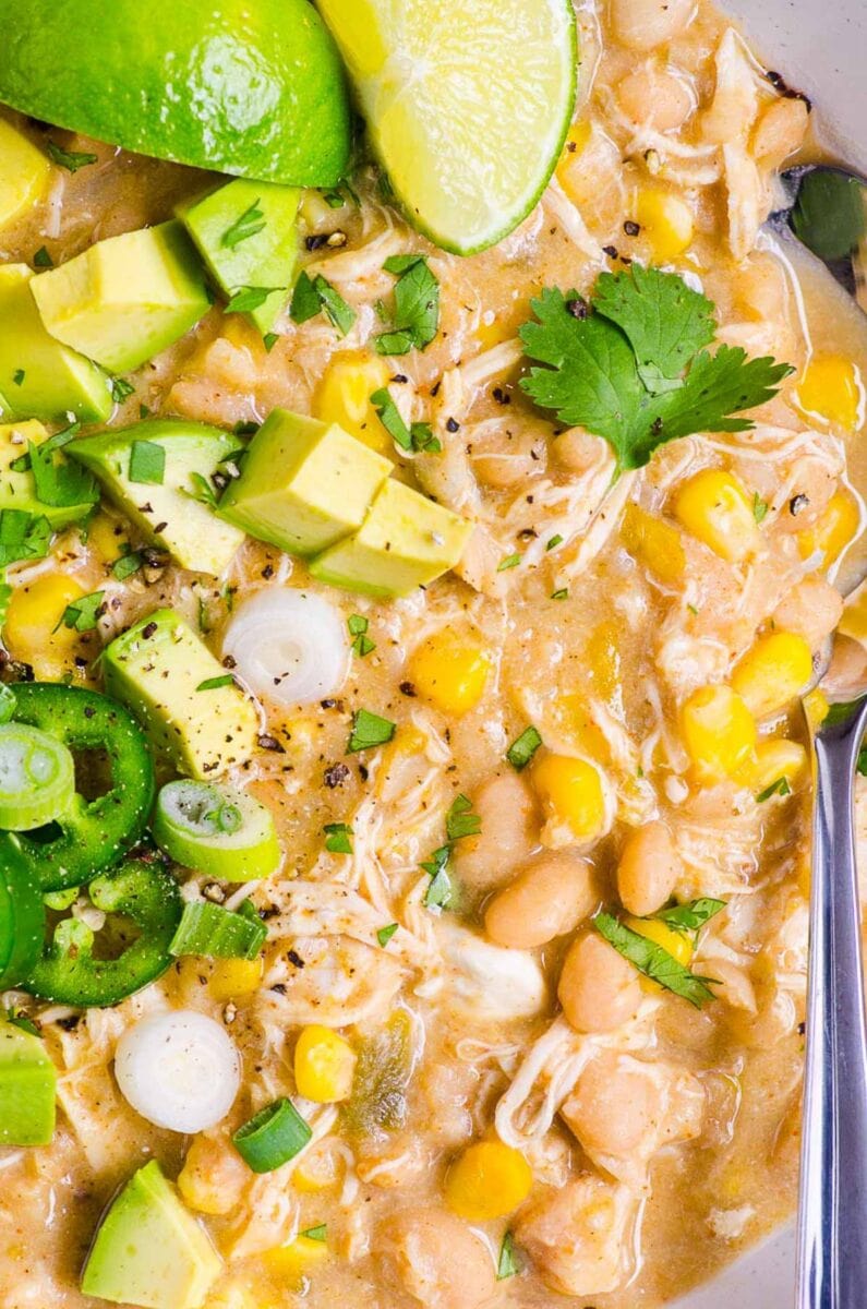 Instant Pot White Chicken Chili Recipe - iFoodReal.com