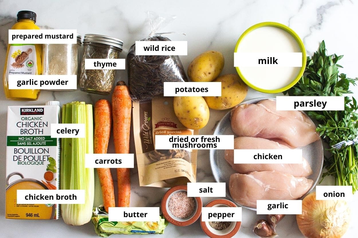 healthy chicken wild rice soup ingredients