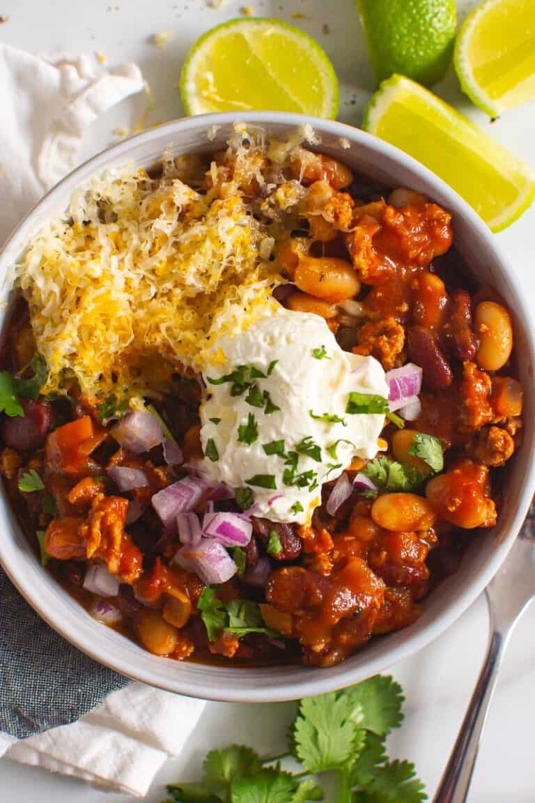 Turkey Chili {Healthy Stove or Slow Cooker Recipe} - iFOODreal.com