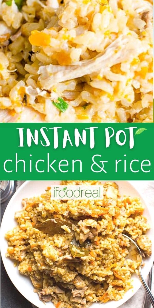 Instant Pot Chicken and Rice (White or Brown Rice) - iFoodReal.com