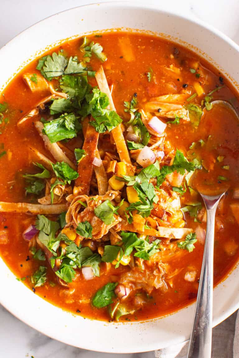 Chicken Tortilla Soup {Easy One Pot Dinner} - iFOODreal.com