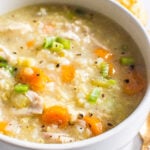 sopa instantánea de pollo y arroz