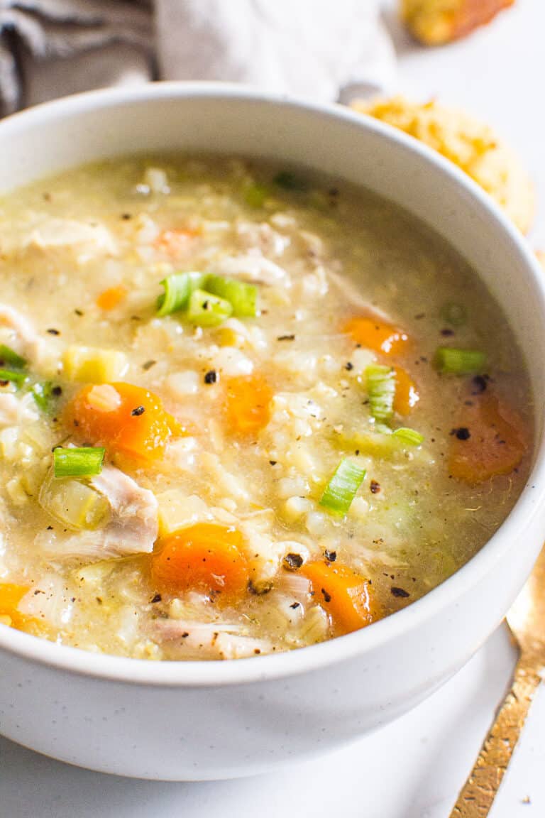 Instant Pot Chicken and Rice Soup - iFoodReal.com