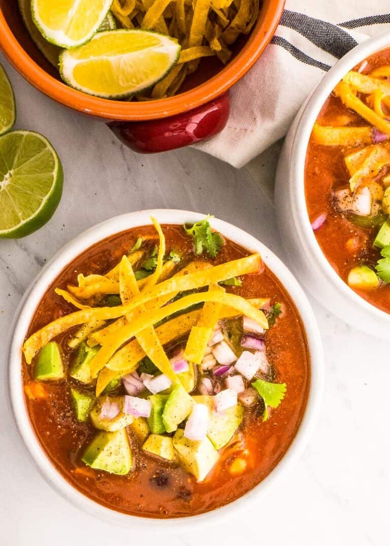 Instant Pot Chicken Tortilla Soup - iFoodReal.com