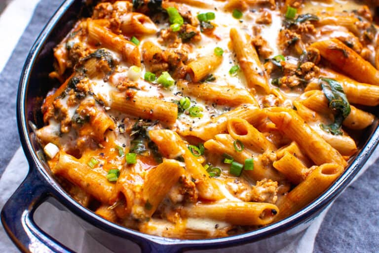 Ground Turkey Pasta Bake - iFoodReal.com