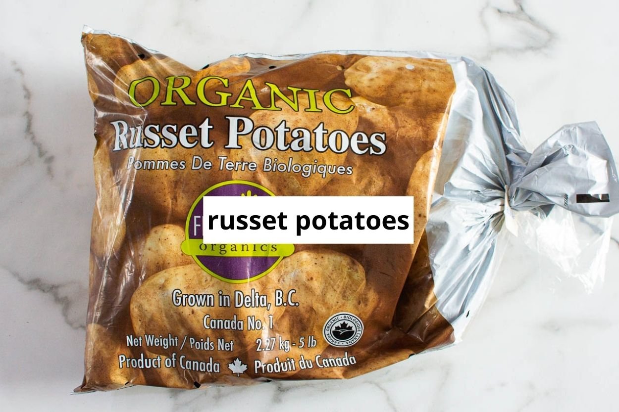 A bag of russet potatoes.