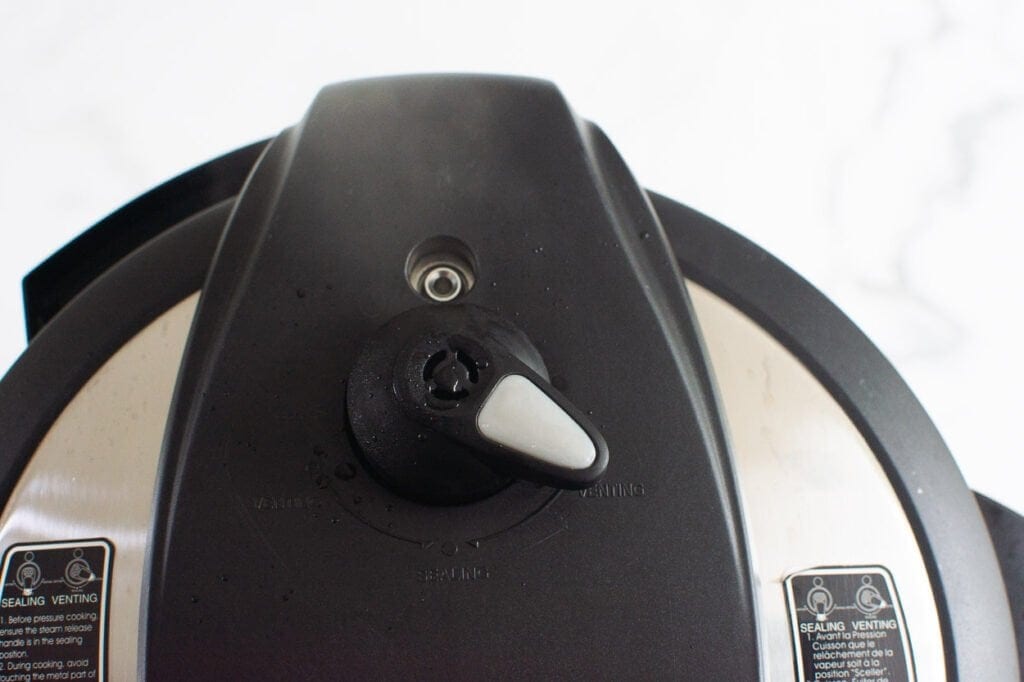 lid of pressure cooker with pin down