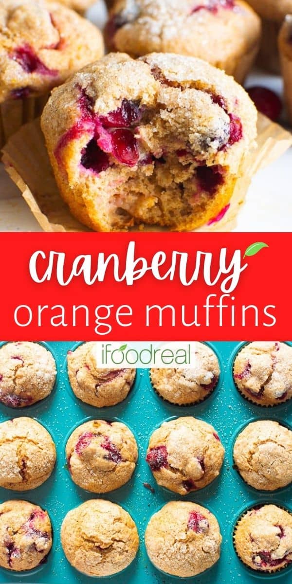 Healthy Cranberry Orange Muffins {Light and Fluffy!} - iFoodReal.com