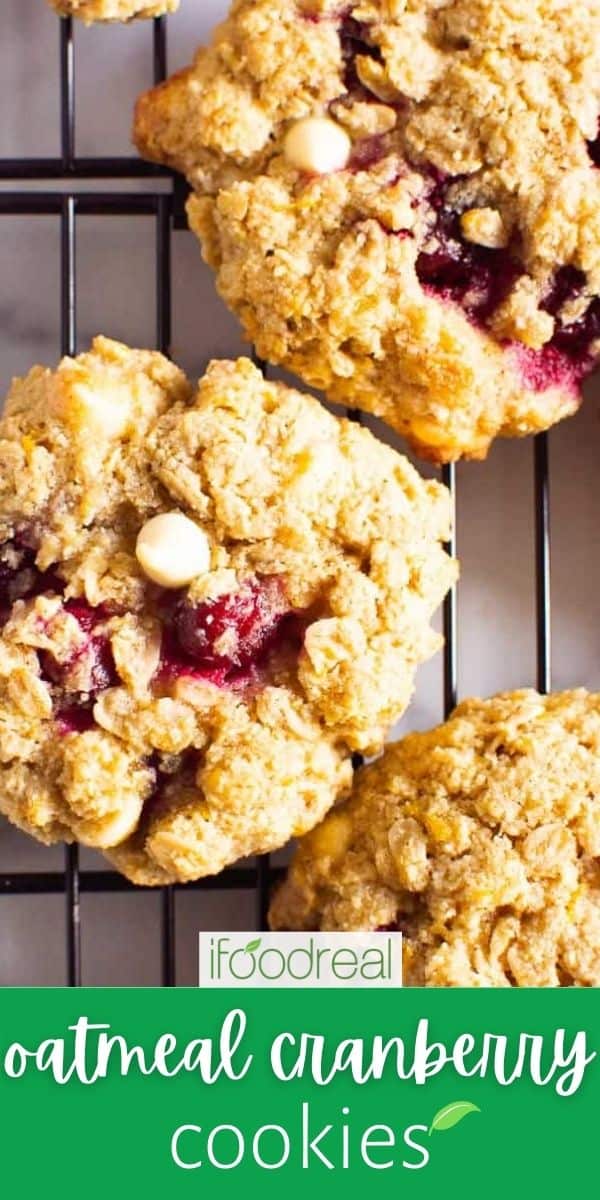 Healthy Oatmeal Cranberry Cookies (No Chilling) - iFoodReal.com