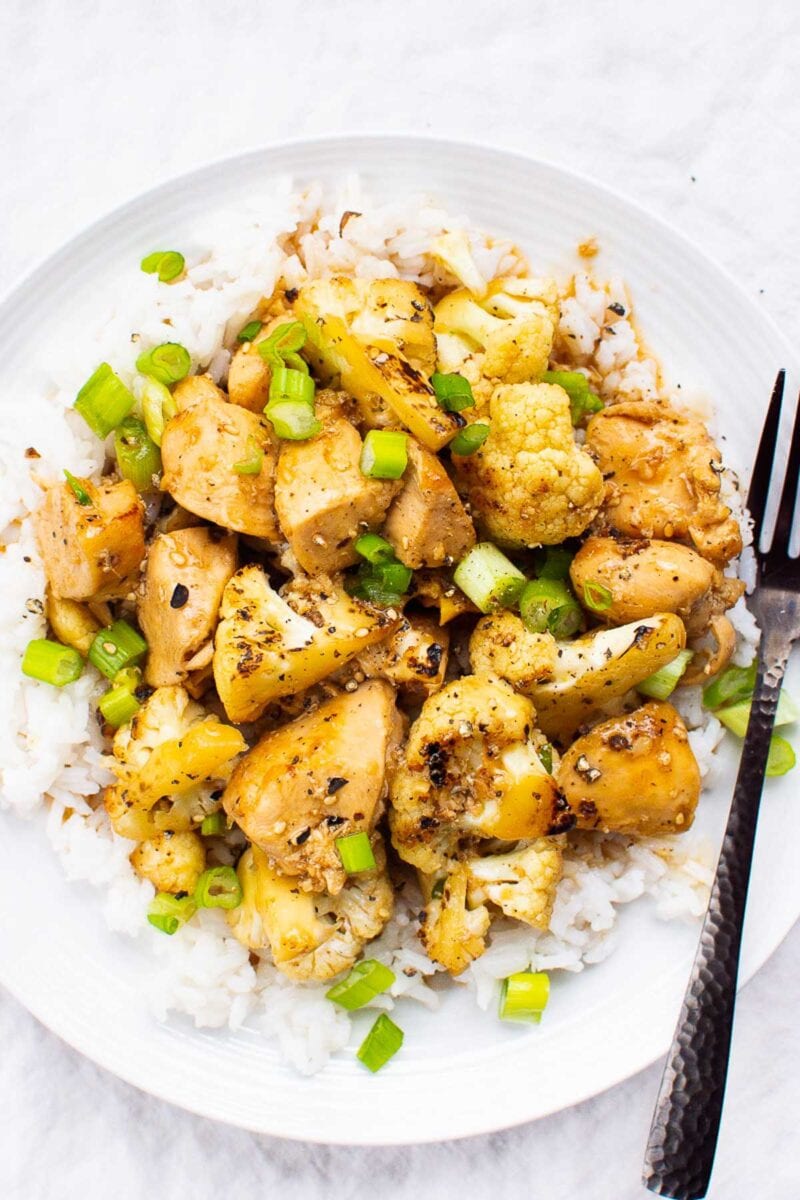 teriyaki cauliflower with chicken